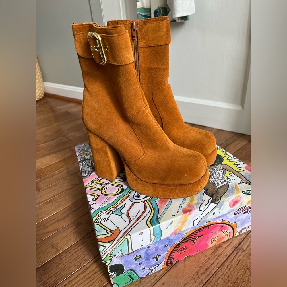 Jeffrey Campbell suede platform boots
